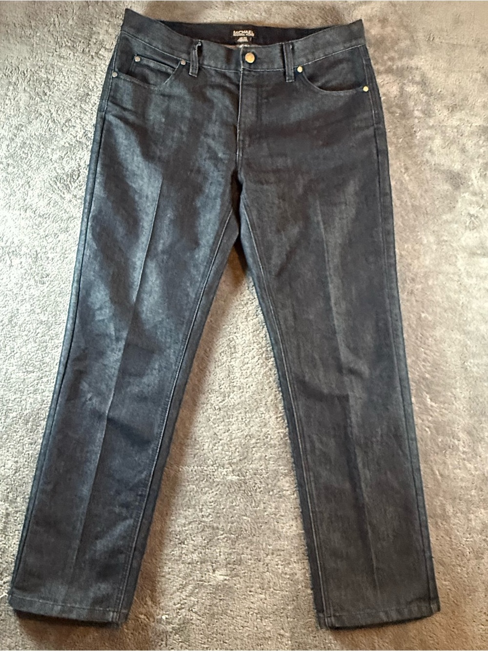 Michael Kors Dark Blue Denim Jeans with Gold Button 34/30